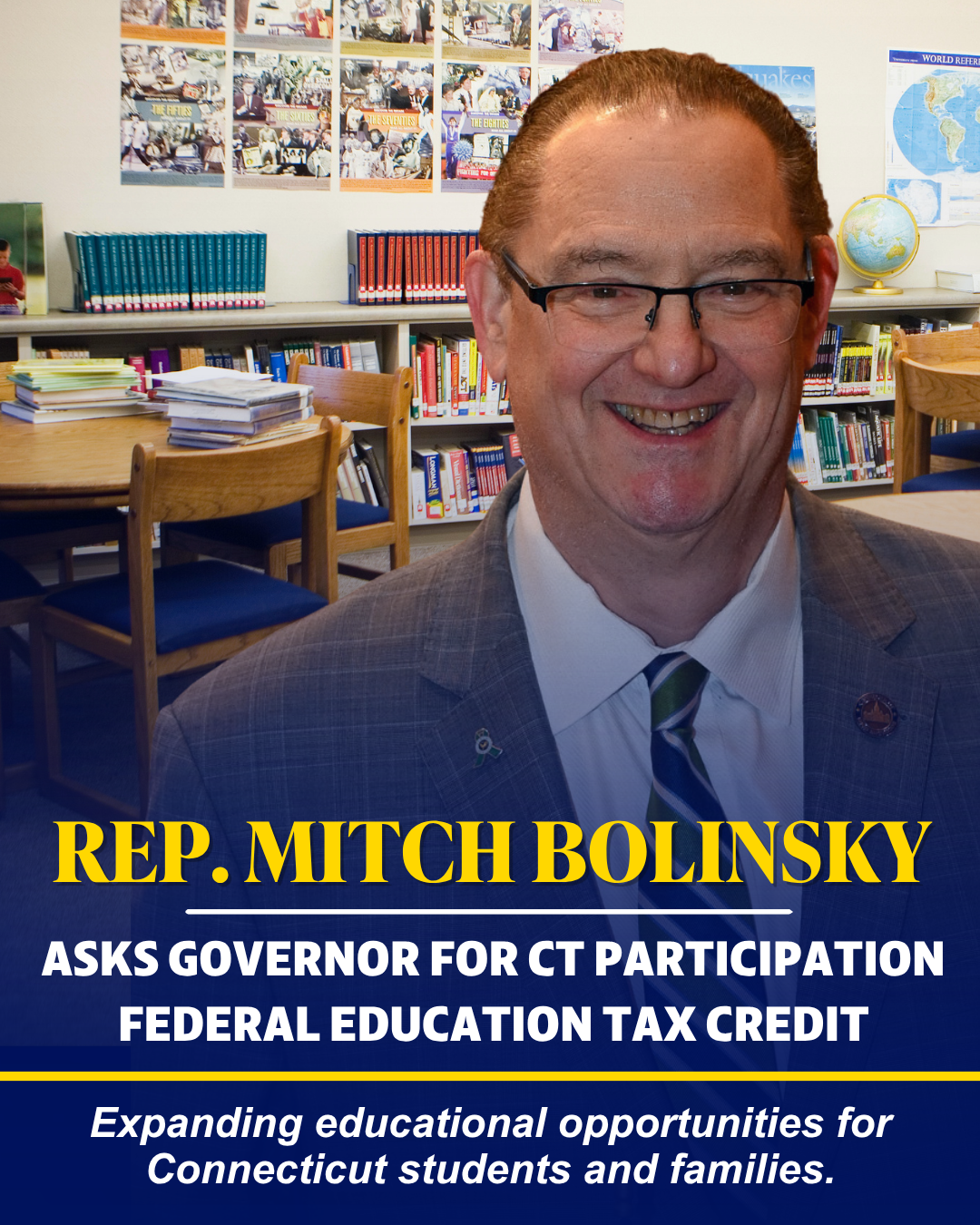 Bolinsky Asks Governor for State Participation in Federal Education Tax Credit